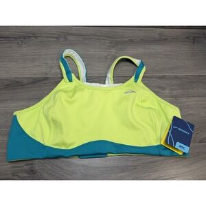Brooks Fiona Sports Bra 40C NWT Wire Free Aloe/Tile Blue Green Workout Gym